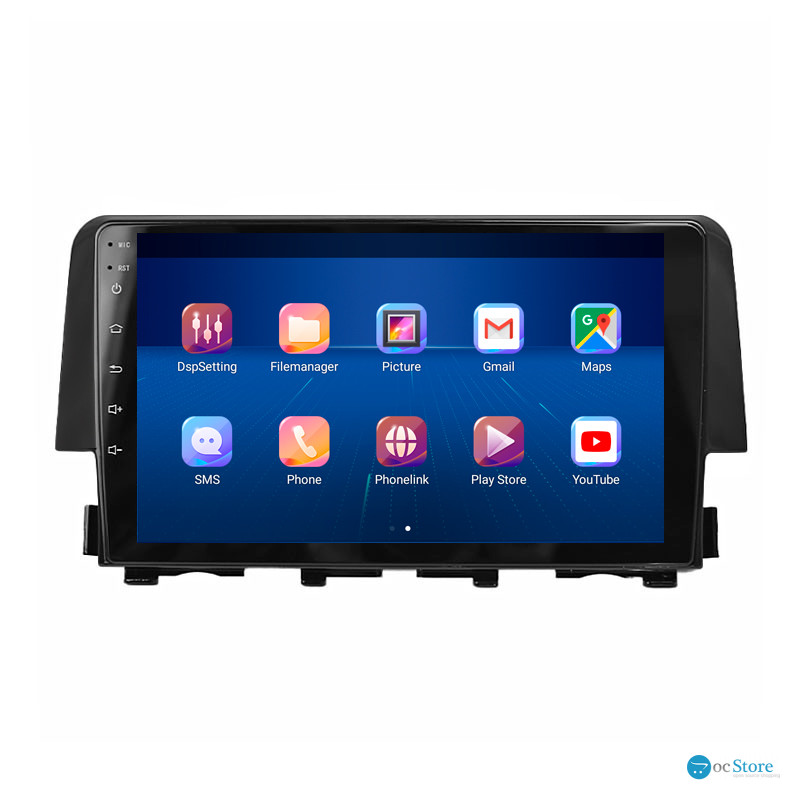 Штатная магнитола Lesko для Honda Civic X 2015-2021 экран 9" 4/64Gb 4G Wi-Fi GPS Top