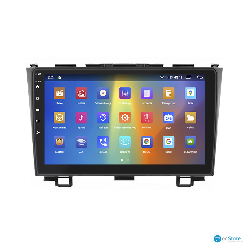 Штатная магнитола Lesko для Honda CR-V III Рестайлинг 2009-2012 экран 9" 2/32Gb CarPlay 4G Wi-Fi GPS Prime