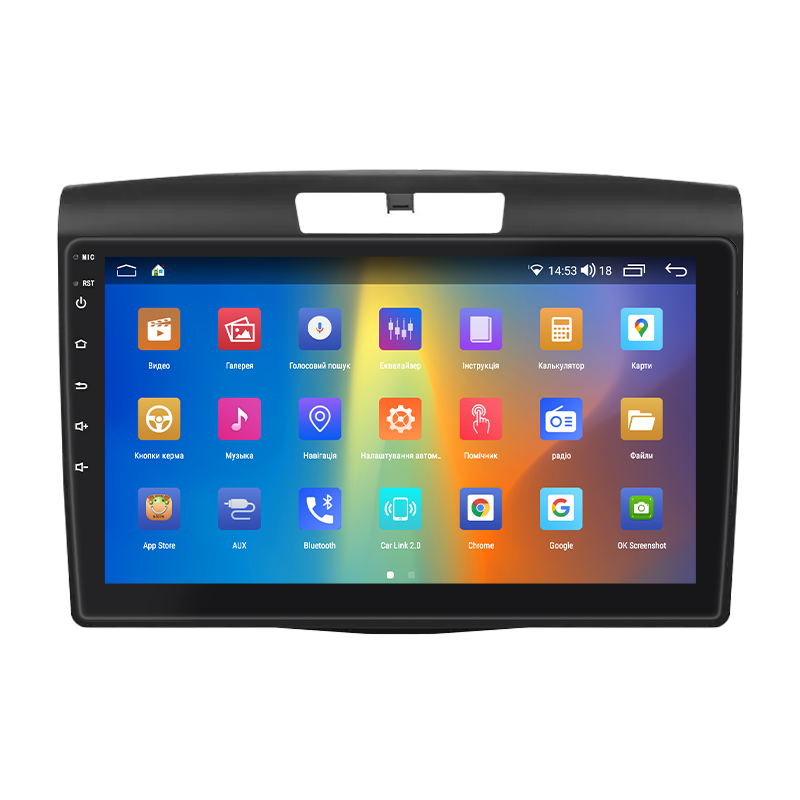 Штатная магнитола Lesko для Honda CR-V IV 2011-2015 экран 9" 2/32Gb CarPlay 4G Wi-Fi GPS Prime