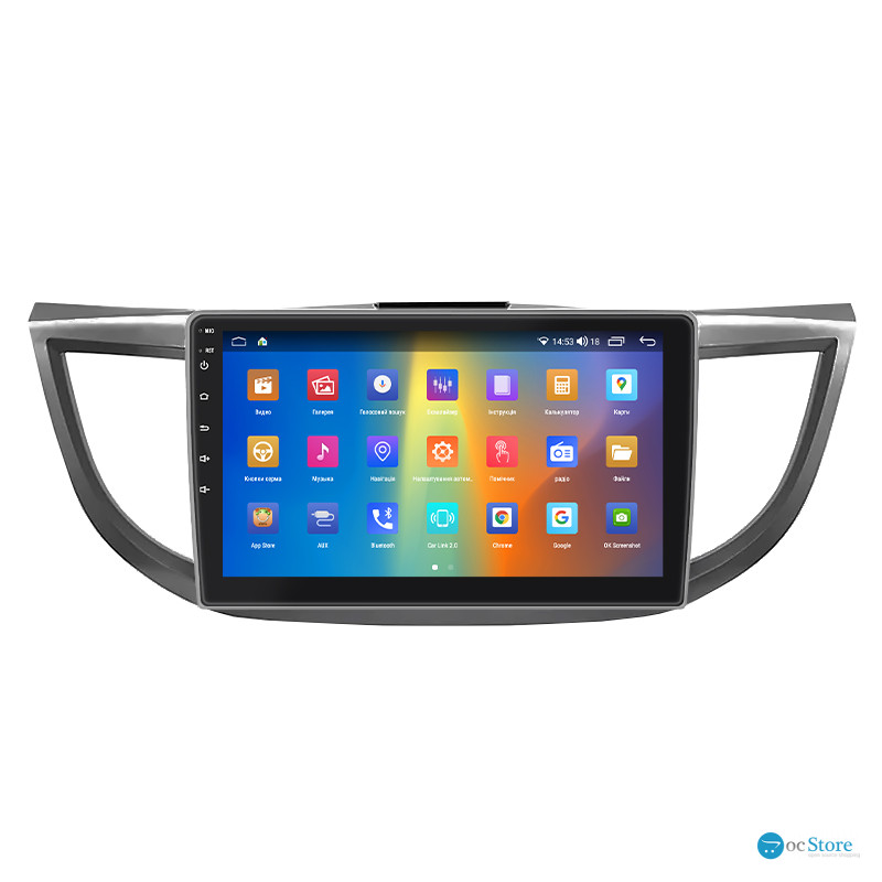 Штатная магнитола Lesko для Honda CR-V IV Рестайлинг 2014-2018 экран 10" 4/64Gb CarPlay 4G Wi-Fi GPS Prime