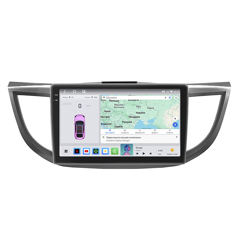 Штатная магнитола Lesko для Honda CR-V IV Рестайлинг 2014-2018 экран 10" 4/64 QLED CarPlay 4G Wi-Fi GPS 360 Prime