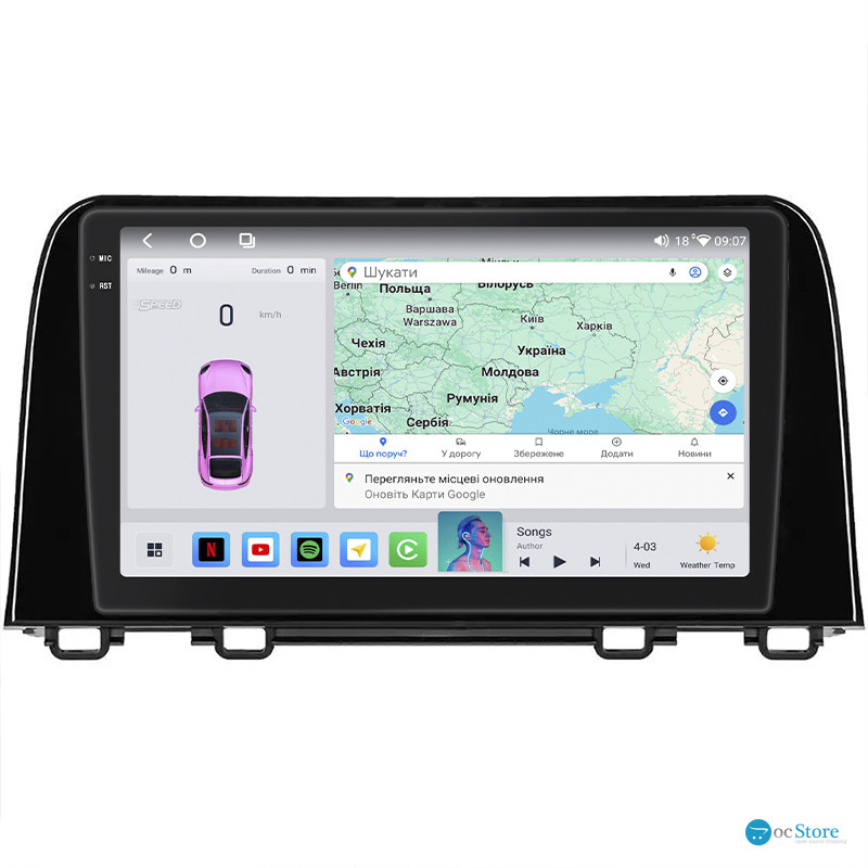 Штатная магнитола Lesko для Honda CR-V V Рестайлинг 2019-н.в. экран 9" 4/64 QLED CarPlay 4G Wi-Fi GPS 360 Prime