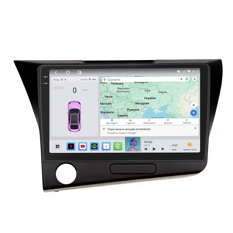 Штатная магнитола Lesko для Honda CR-Z  2010-2016 экран 9" 4/64 QLED CarPlay 4G Wi-Fi GPS 360 Prime