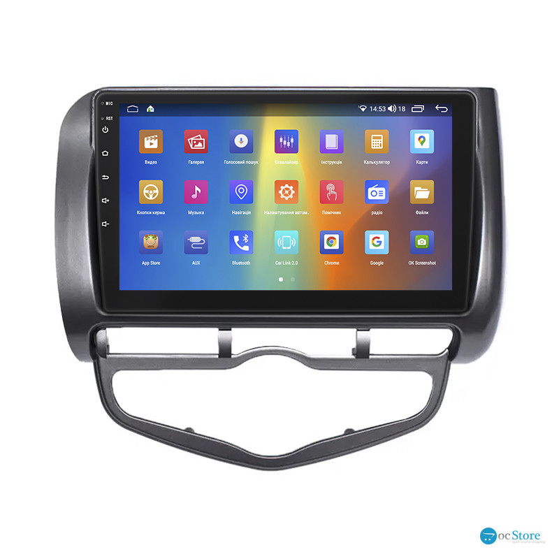 Штатная магнитола Lesko для Honda Fit I Auto AC 2001-2008 экран 9" 4/64Gb CarPlay 4G Wi-Fi GPS Prime