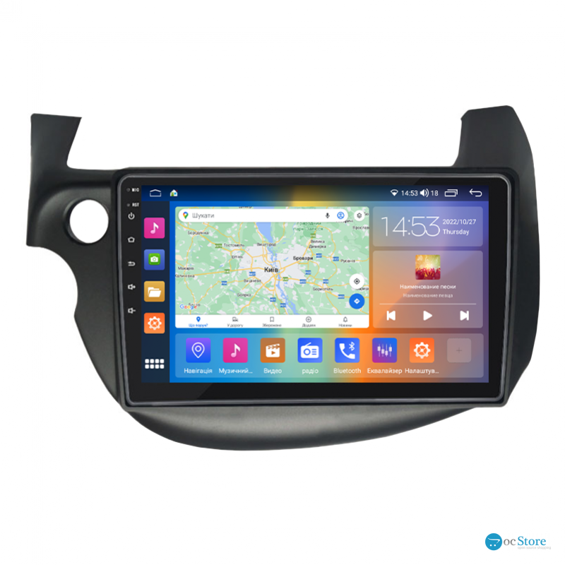 Штатная магнитола Lesko для Honda Fit II 2007-2014 экран 10" 2/32Gb CarPlay 4G Wi-Fi GPS Prime
