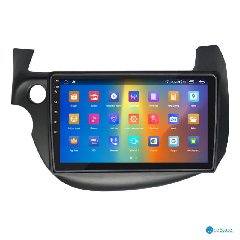 Штатная магнитола Lesko для Honda Fit II 2007-2014 экран 10" 2/32Gb CarPlay 4G Wi-Fi GPS Prime