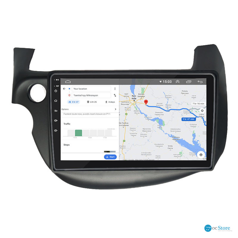 Штатная магнитола Lesko для Honda Fit II 2007-2014 экран 10" 2/32Gb 4G Wi-Fi GPS Top
