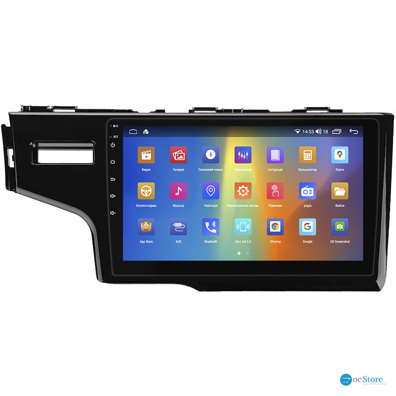 Штатная магнитола Lesko для Honda Fit III 2013-2017 экран 9" 4/64Gb CarPlay 4G Wi-Fi GPS Prime