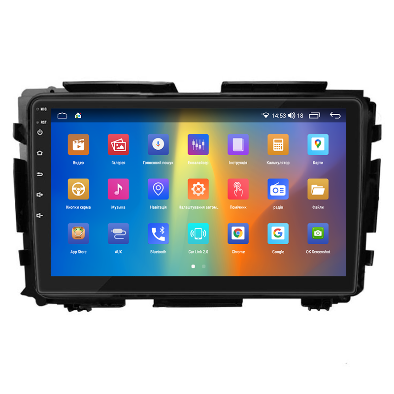 Штатная магнитола Lesko для Honda HR-V II 2013-2018 экран 9" 2/32Gb CarPlay 4G Wi-Fi GPS Prime