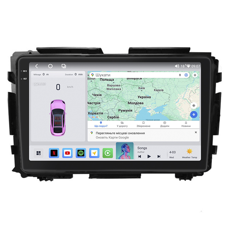 Штатная магнитола Lesko для Honda HR-V II 2013-2018 экран 9" 4/64 QLED CarPlay 4G Wi-Fi GPS 360 Prime