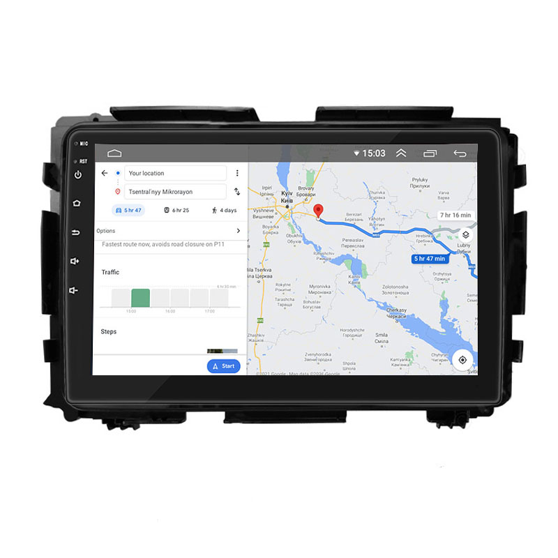 Штатная магнитола Lesko для Honda HR-V II 2013-2018 экран 9" 2/32Gb 4G Wi-Fi GPS Top