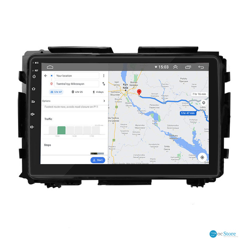 Штатная магнитола Lesko для Honda HR-V II 2013-2018 экран 9" 4/64Gb 4G Wi-Fi GPS Top