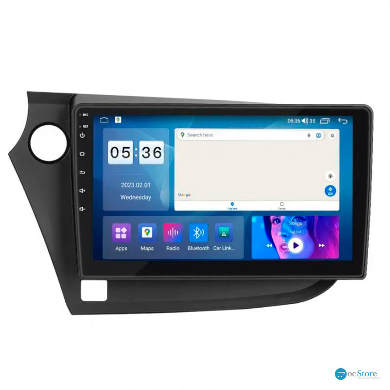 Штатная магнитола Lesko для Honda Insight II 2009-2011 экран 9" 4/64Gb CarPlay 4G Wi-Fi GPS Prime