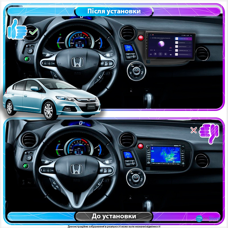 Штатная магнитола Lesko для Honda Insight II Рестайлинг 2011-2014 экран 9" 6/128Gb 4G Wi-Fi GPS Top