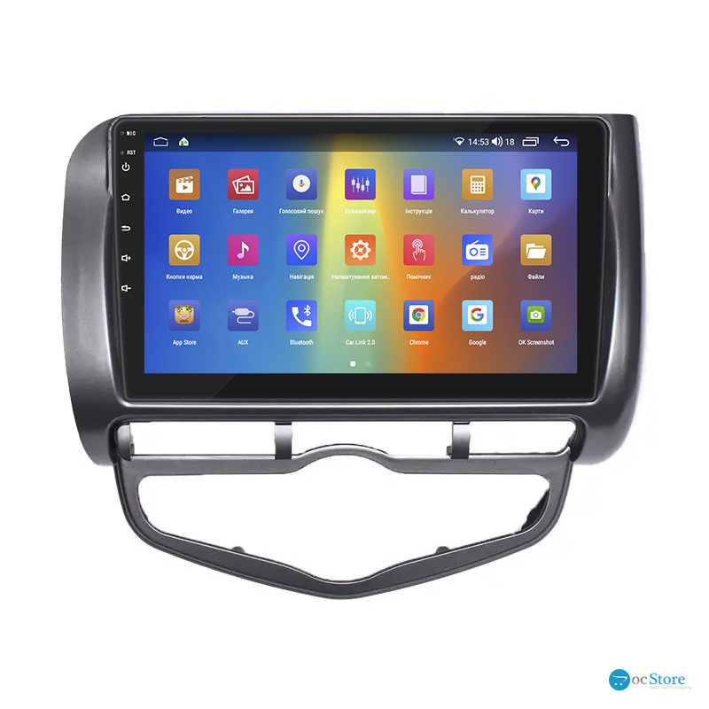 Штатная магнитола Lesko для Honda Jazz I 2001-2005 экран 9" 4/64Gb CarPlay 4G Wi-Fi GPS Prime