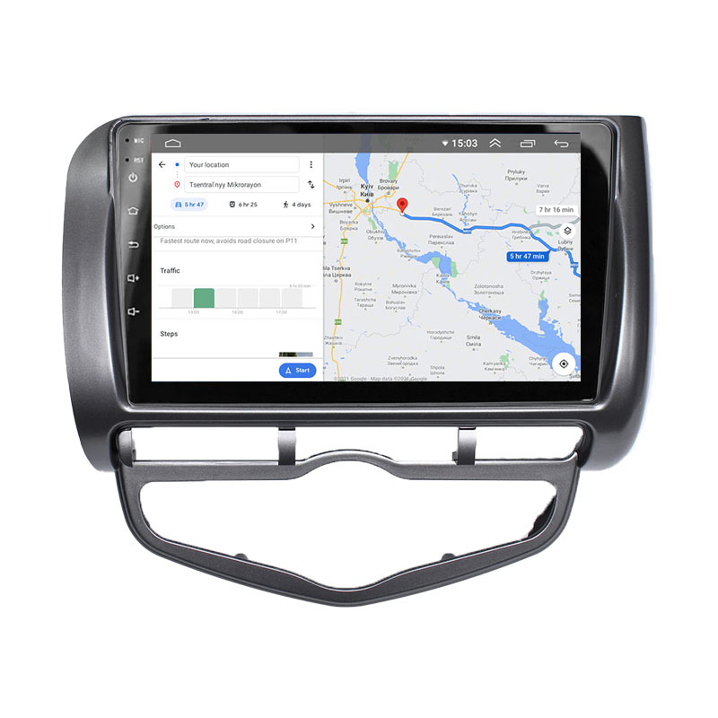 Штатная магнитола Lesko для Honda Jazz I 2001-2005 экран 9" 2/32Gb 4G Wi-Fi GPS Top