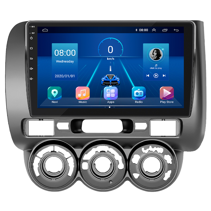 Штатная магнитола Lesko для Honda Jazz I Manual AC 2001-2005 экран 9" 4/64Gb 4G Wi-Fi GPS Top