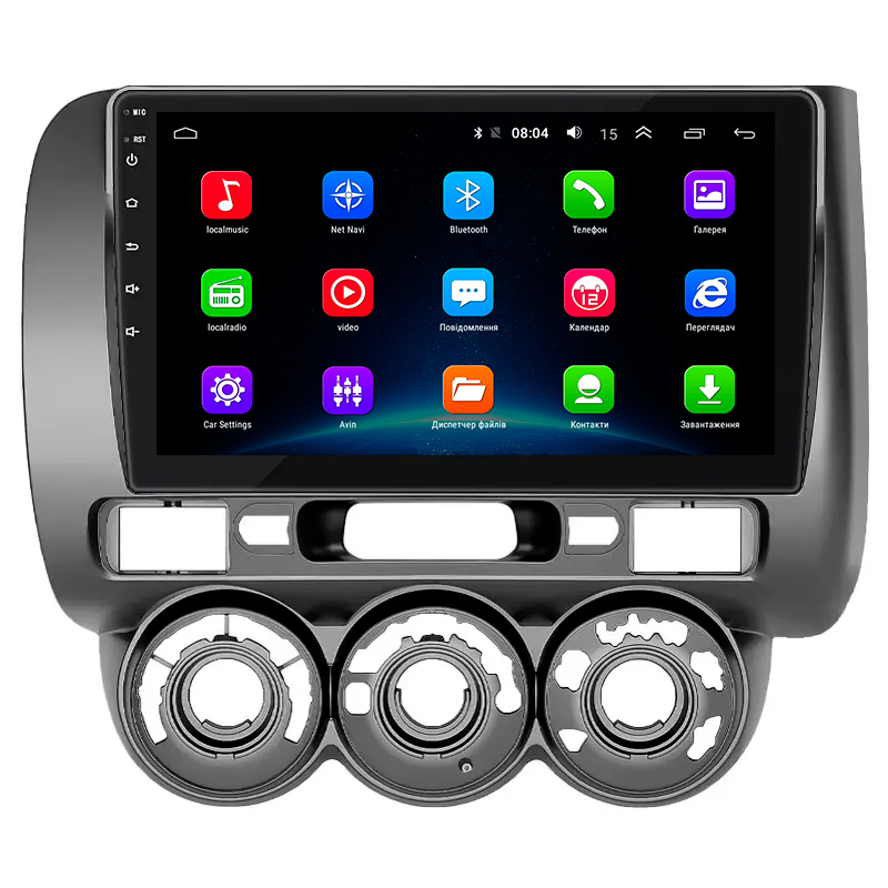 Штатная магнитола Lesko для Honda Jazz I Рестайлинг Manual AC 2005-2008 экран 9" 2/32Gb Wi-Fi GPS Base