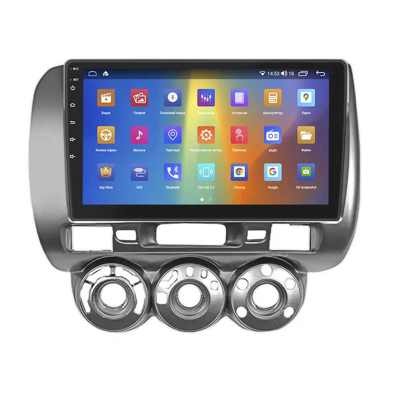 Штатная магнитола Lesko для Honda Jazz I Рестайлинг Manual AC 2005-2008 экран 9" 2/32Gb CarPlay 4G Wi-Fi GPS Prime