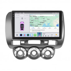 Штатная магнитола Lesko для Honda Jazz I Рестайлинг Manual AC 2005-2008 экран 9" 4/64 QLED CarPlay 4G Wi-Fi GPS 360 Prime