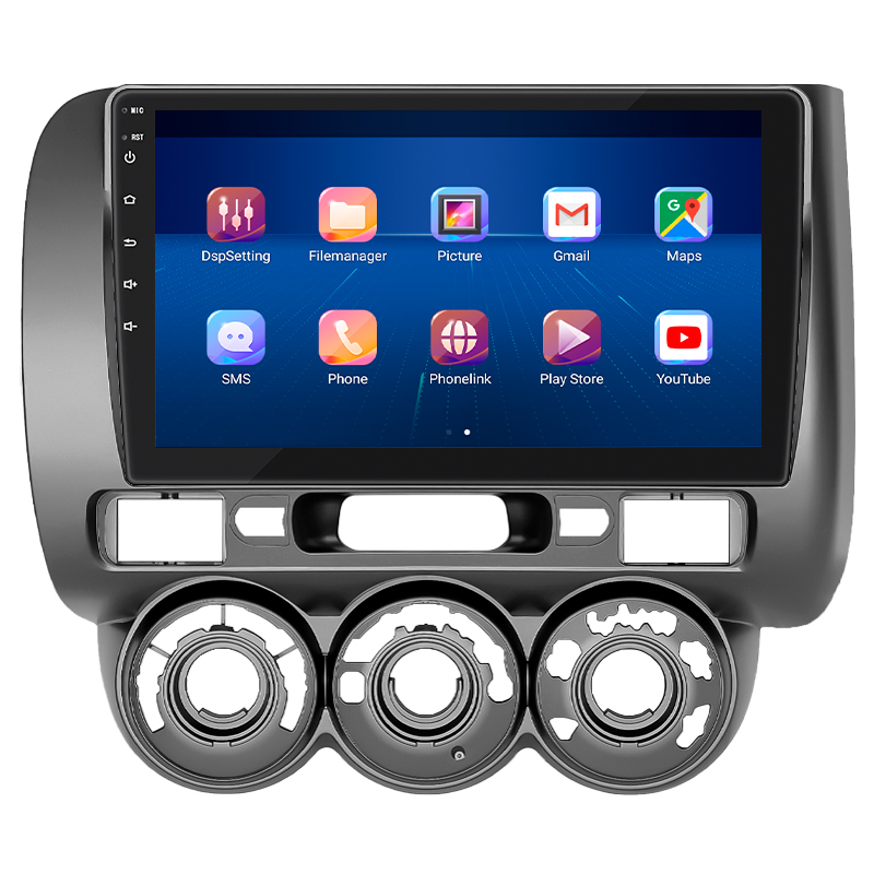 Штатная магнитола Lesko для Honda Jazz I Рестайлинг Manual AC 2005-2008 экран 9" 4/64Gb 4G Wi-Fi GPS Top