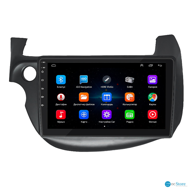 Штатная магнитола Lesko для Honda Jazz II 2008-2010 экран 10" 1/16Gb Wi-Fi GPS Base