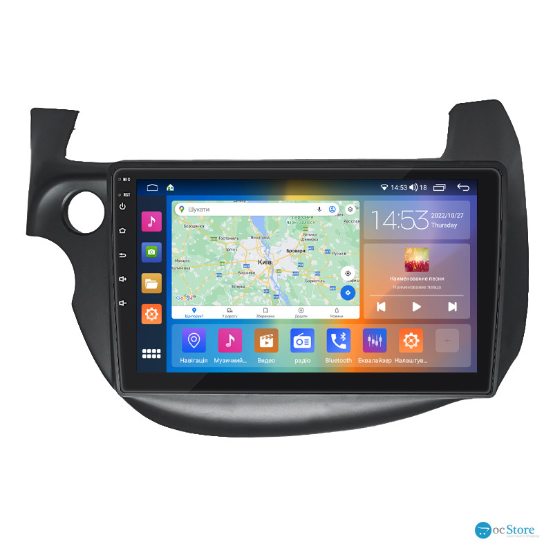 Штатная магнитола Lesko для Honda Jazz II 2008-2010 экран 10" 4/64Gb CarPlay 4G Wi-Fi GPS Prime