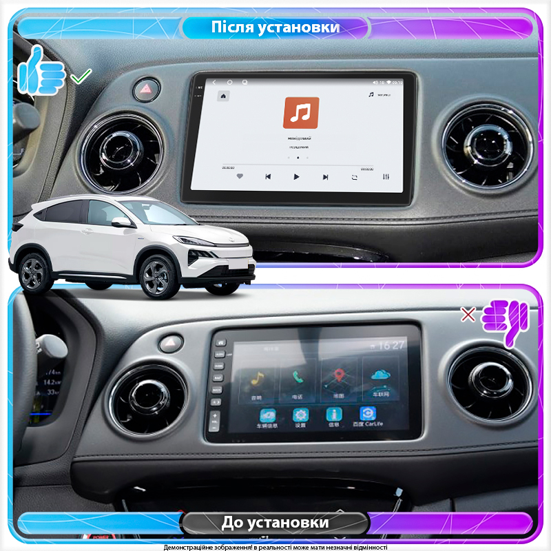 Штатная магнитола Lesko для Honda MN-V I 2021-н.в. экран 9" 4/64 QLED CarPlay 4G Wi-Fi GPS 360 Prime