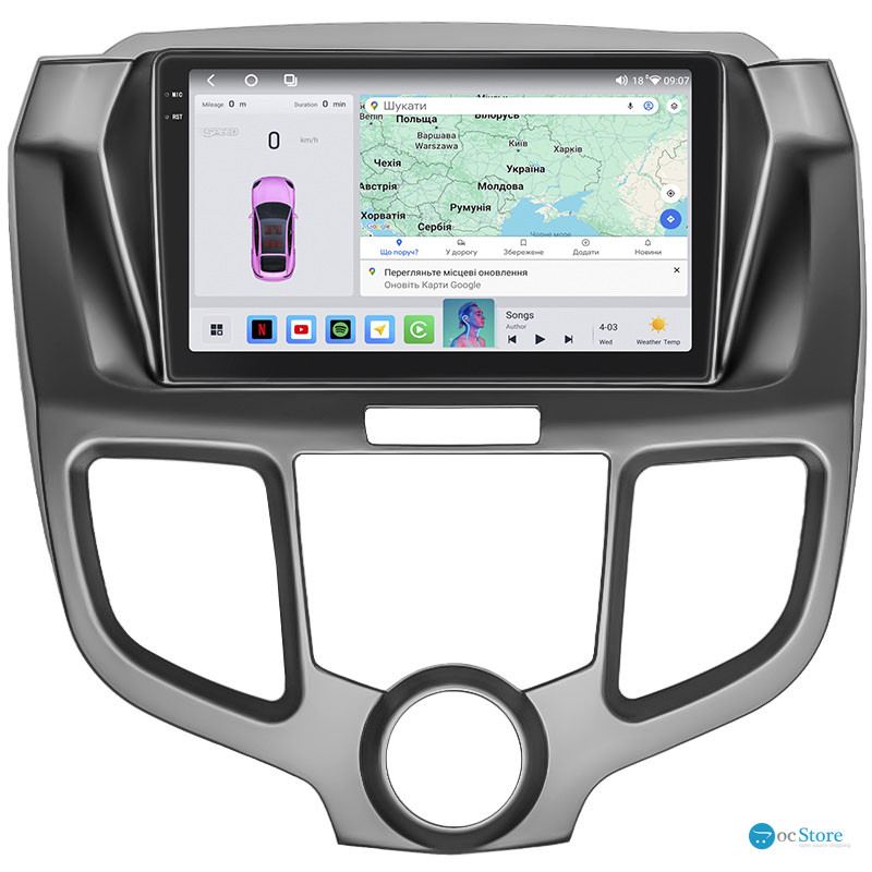 Штатная магнитола Lesko для Honda Odyssey III 2003-2008 экран 10" 4/64 QLED CarPlay 4G Wi-Fi GPS 360 Prime