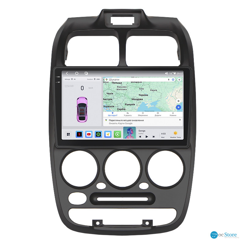 Штатная магнитола Lesko для Hyundai Accent II 1999-2012 экран 9" 4/64 QLED CarPlay 4G Wi-Fi GPS 360 Prime