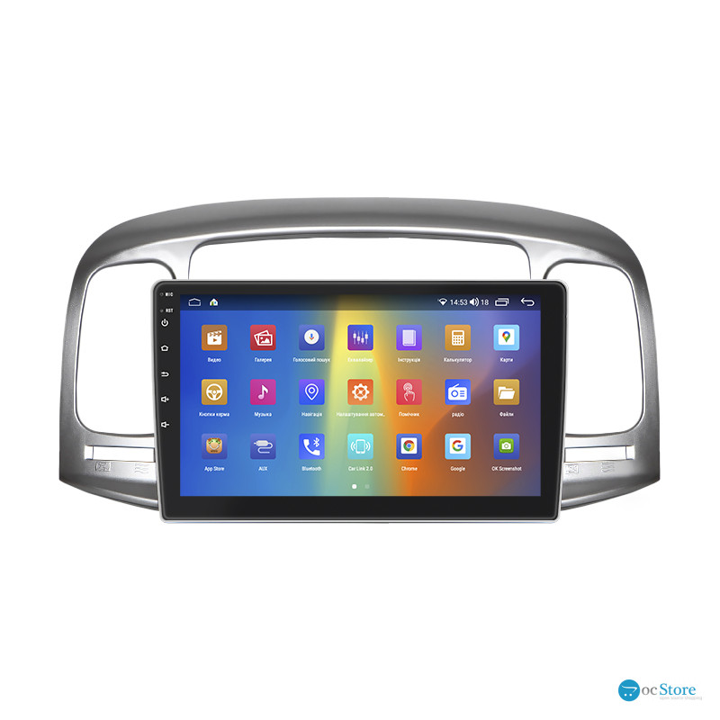Штатная магнитола Lesko для Hyundai Accent III 2006-2011 экран 9" 2/32Gb CarPlay 4G Wi-Fi GPS Prime