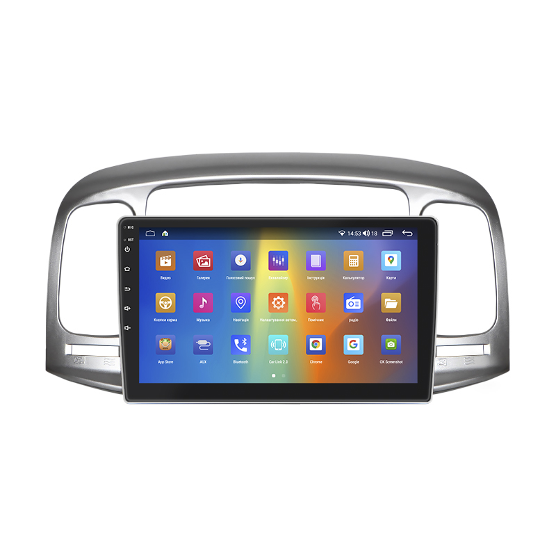 Штатная магнитола Lesko для Hyundai Accent III 2006-2011 экран 9" 2/32Gb CarPlay 4G Wi-Fi GPS Prime