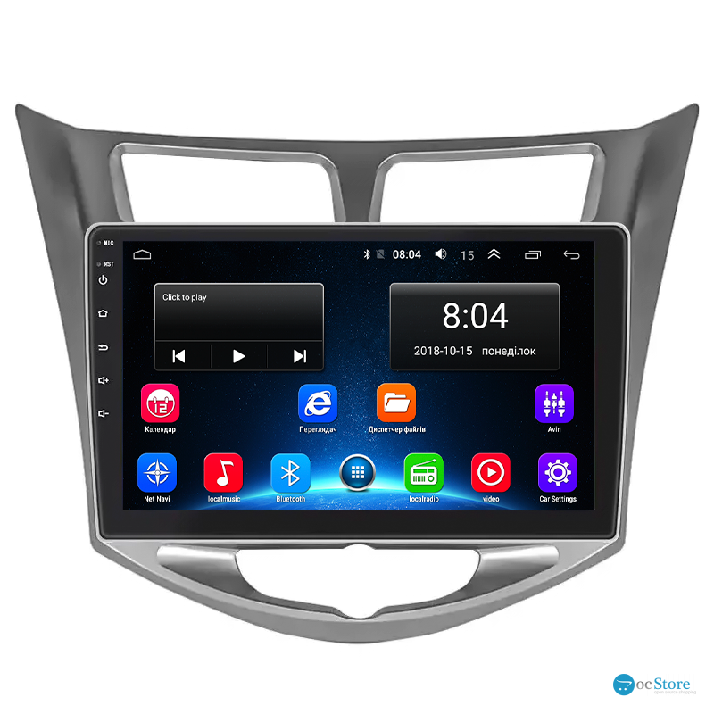 Штатная магнитола Lesko для Hyundai Accent IV 2010-2017 экран 10" 2/32Gb Wi-Fi GPS Base
