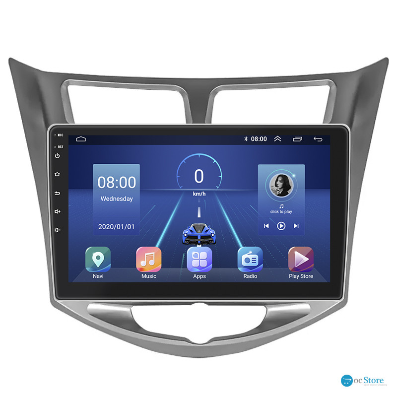 Штатная магнитола Lesko для Hyundai Accent IV 2010-2017 экран 10" 4/32Gb 4G Wi-Fi GPS Top