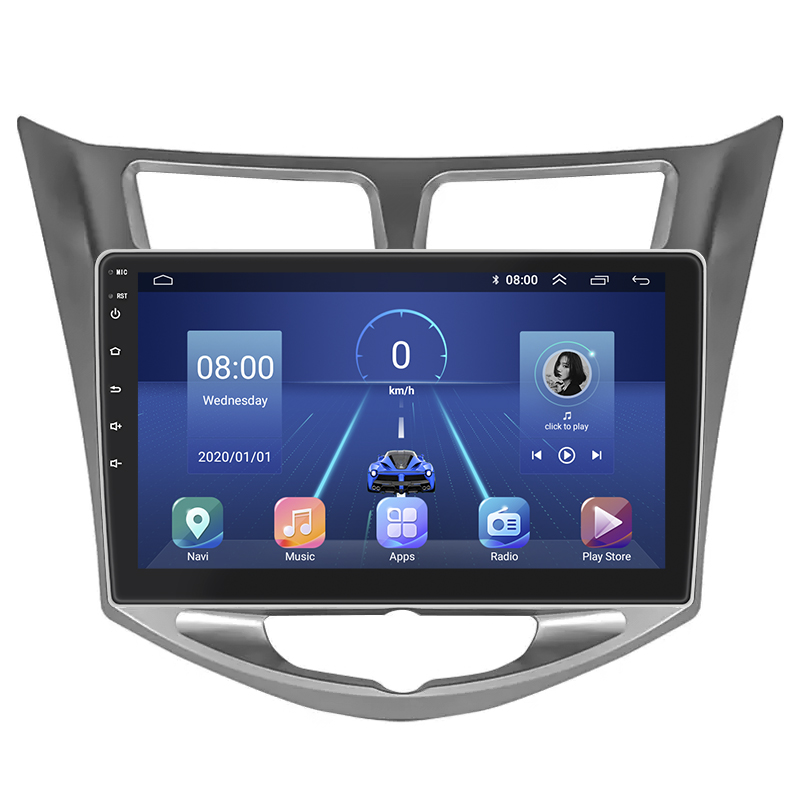 Штатная магнитола Lesko для Hyundai Accent IV 2010-2017 экран 10" 6/128Gb 4G Wi-Fi GPS Top