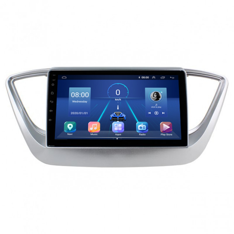 Штатная магнитола Lesko для Hyundai Accent V 2017-н.в. экран 9" 4/64Gb 4G Wi-Fi GPS Top