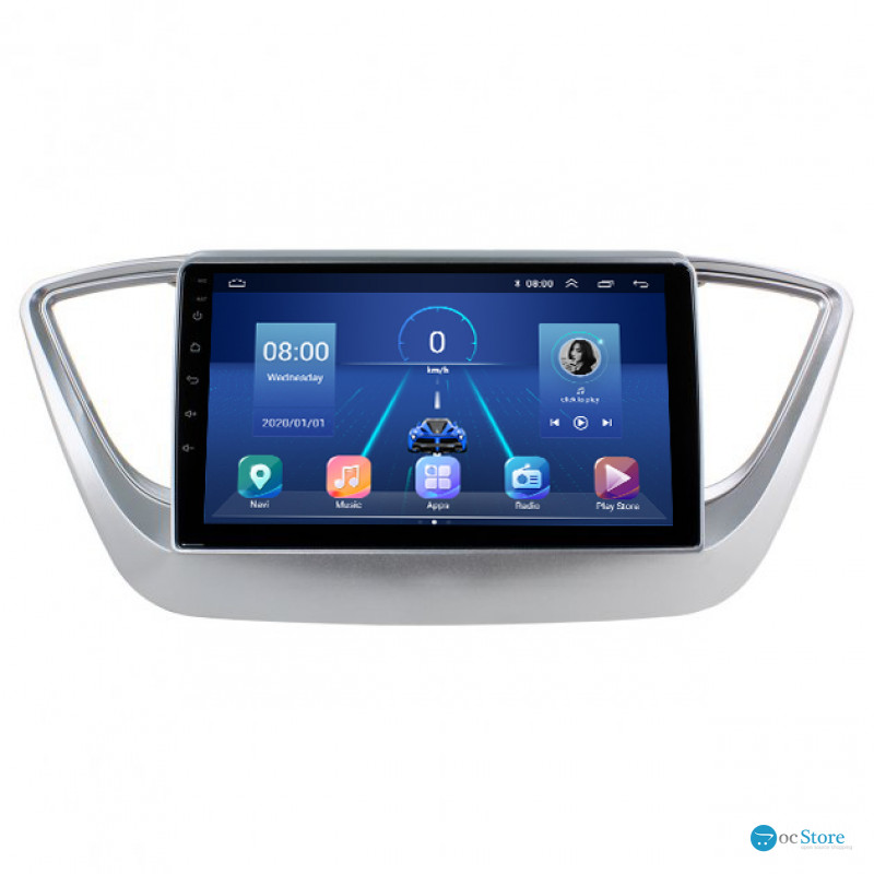 Штатная магнитола Lesko для Hyundai Accent V 2017-н.в. экран 9" 6/128Gb 4G Wi-Fi GPS Top