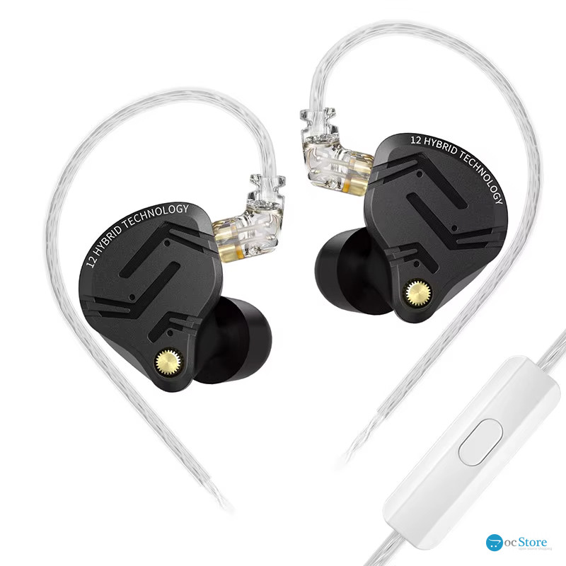 Навушники KZ ZS12 Pro X з мікрофоном black