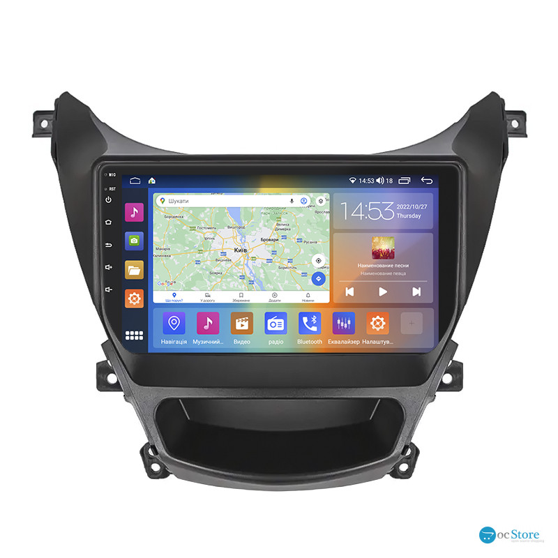 Штатная магнитола Lesko для Hyundai Avante V 2010-2015 экран 9" 2/32Gb CarPlay 4G Wi-Fi GPS Prime