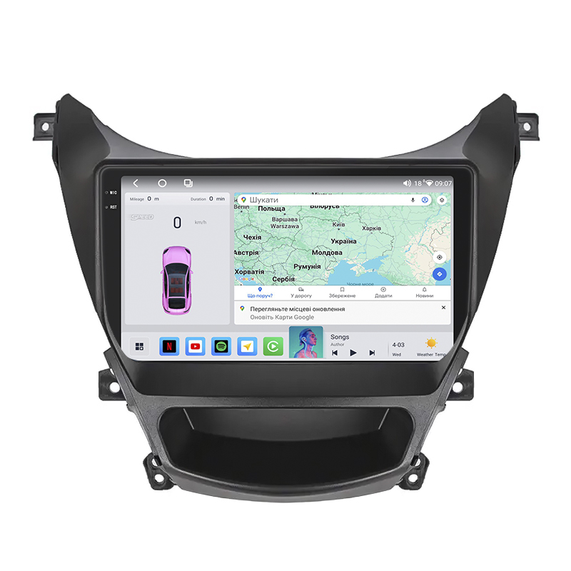 Штатная магнитола Lesko для Hyundai Avante V ver 2 2010-2015 экран 9" 4/64 QLED CarPlay 4G Wi-Fi GPS 360 Prime