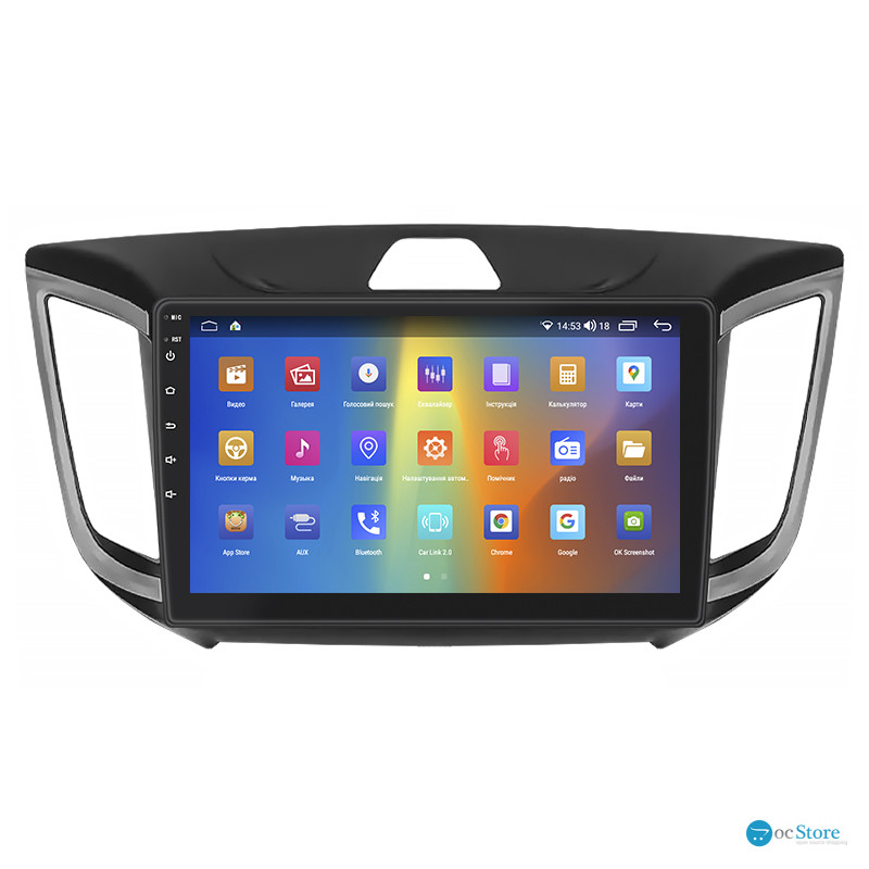 Штатная магнитола Lesko для Hyundai Creta I 2016-2020 экран 10" 2/32Gb CarPlay 4G Wi-Fi GPS Prime