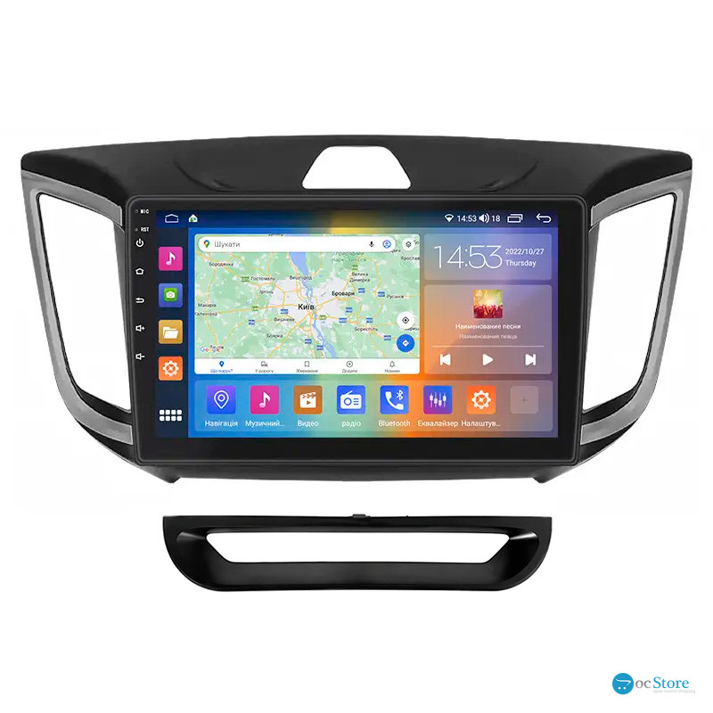 Штатная магнитола Lesko для Hyundai Creta I 2016-2020 экран 10" 4/64Gb CarPlay 4G Wi-Fi GPS Prime