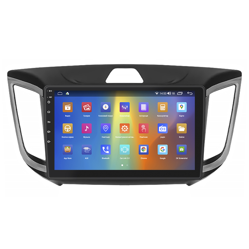 Штатная магнитола Lesko для Hyundai Creta I 2016-2020 экран 10" 4/64Gb CarPlay 4G Wi-Fi GPS Prime