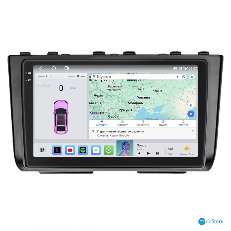 Штатная магнитола Lesko для Hyundai Creta I Рестайлинг 2020-2021 экран 9" 4/64 QLED CarPlay 4G Wi-Fi GPS 360 Prime