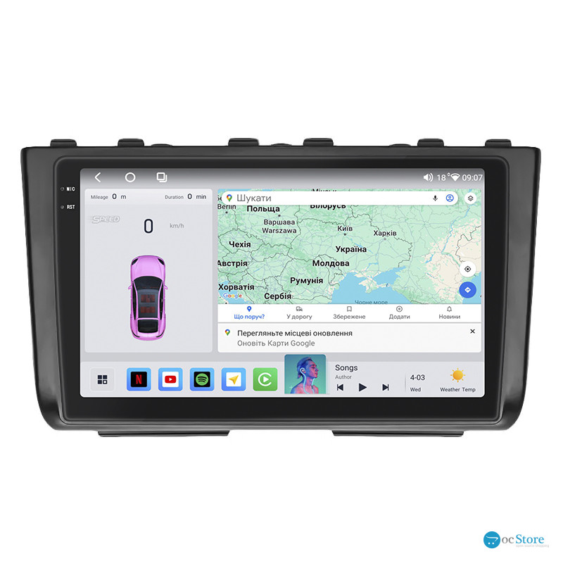 Штатная магнитола Lesko для Hyundai Creta II 2021-н.в. экран 9" 4/64 QLED CarPlay 4G Wi-Fi GPS 360 Prime