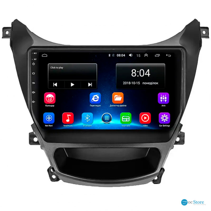 Штатная магнитола Lesko для Hyundai Elantra V (MD) Рестайлинг ver 2 2013-2016 экран 9" 2/32Gb Wi-Fi GPS Base