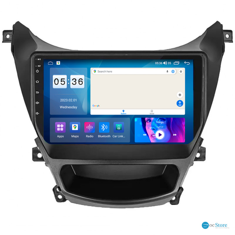 Штатная магнитола Lesko для Hyundai Elantra V (MD) Рестайлинг ver 2 2013-2016 экран 9" 2/32Gb CarPlay 4G Wi-Fi GPS Prime