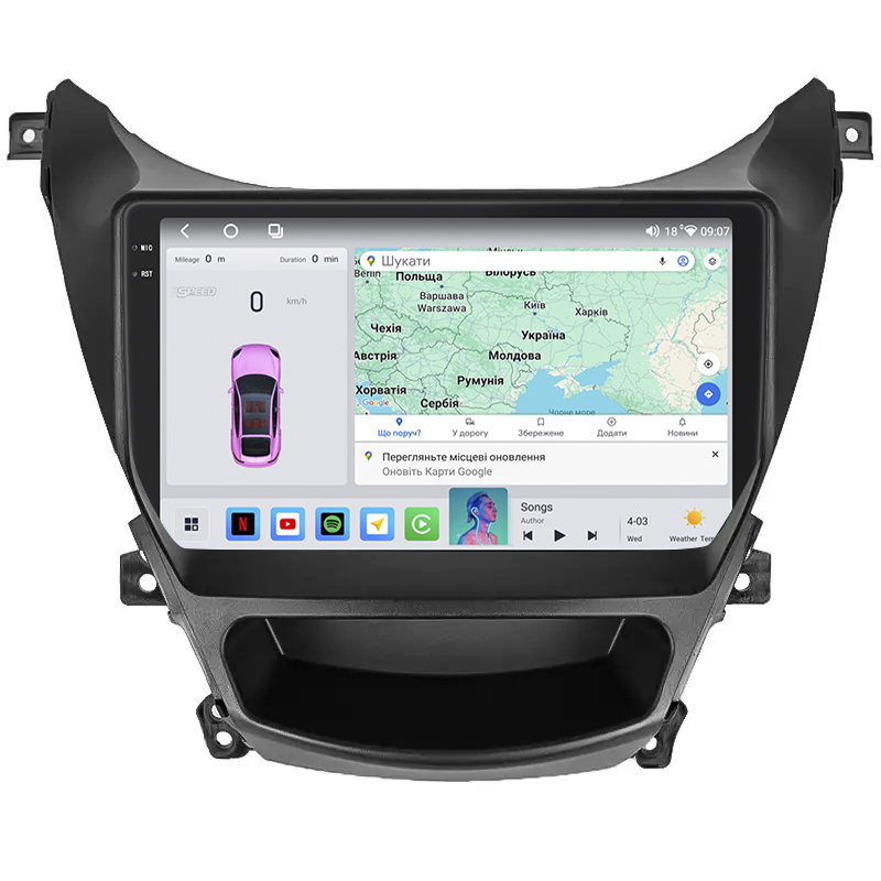 Штатная магнитола Lesko для Hyundai Elantra V (MD) Рестайлинг ver 2 2013-2016 экран 9" 4/64 QLED CarPlay 4G Wi-Fi GPS 360 Prime