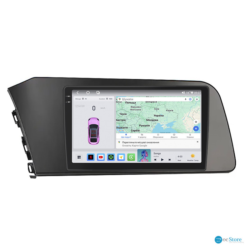 Штатная магнитола Lesko для Hyundai Elantra VII (CN7) 2020-н.в. экран 9" 4/64 QLED CarPlay 4G Wi-Fi GPS 360 Prime
