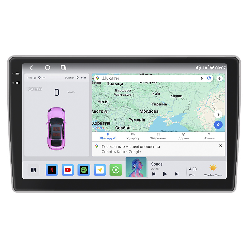 Штатная магнитола Lesko для Hyundai Grand Starex I 2007-2015 экран 9" 4/64 QLED CarPlay 4G Wi-Fi GPS 360 Prime
